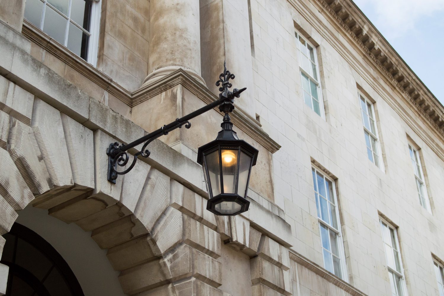 5 Stone Buildings - entrance lamp