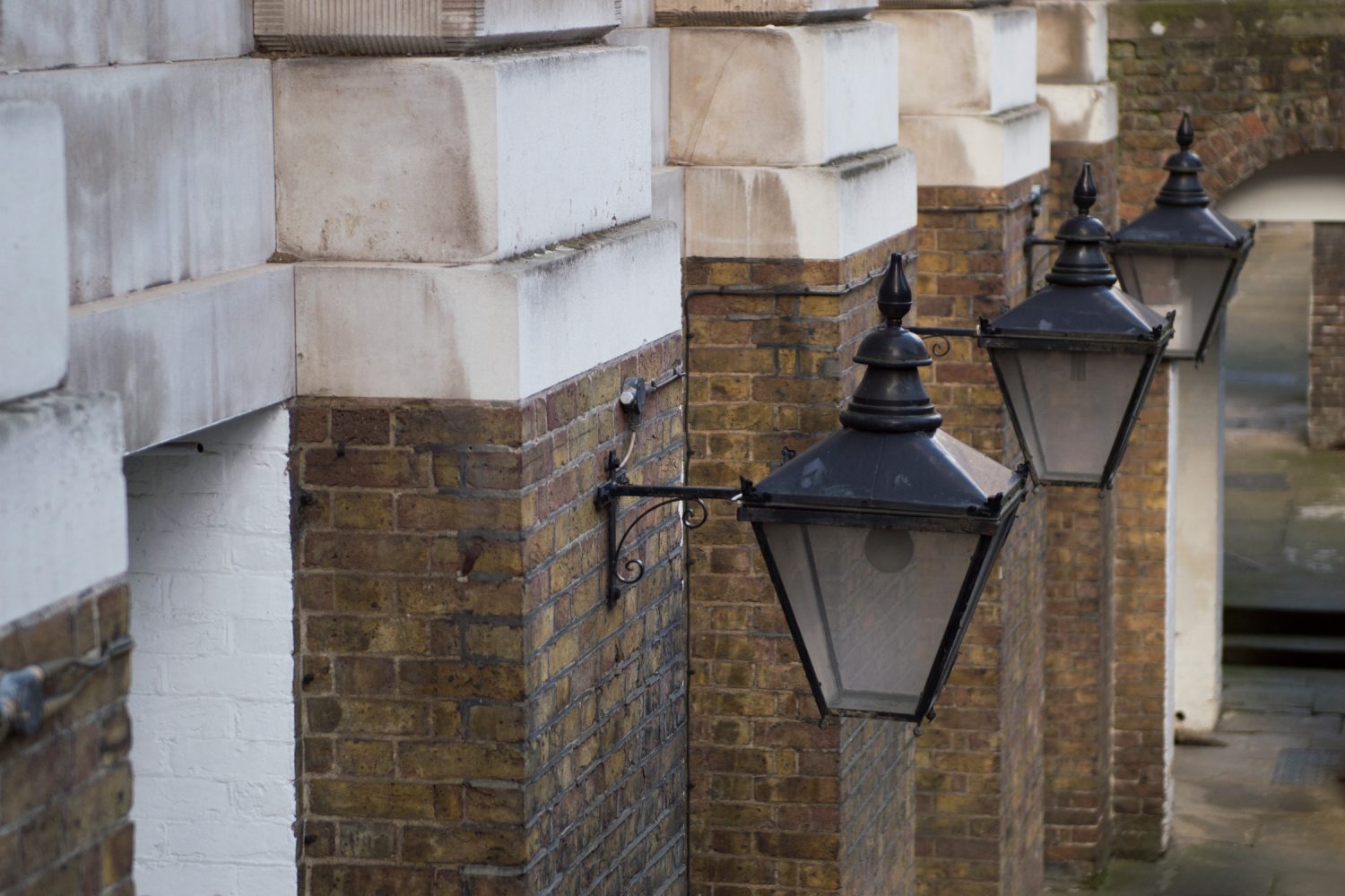 5 Stone Buildings - iron wall lamps